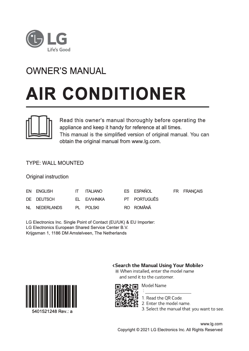 Page 1 de la notice Manuel utilisateur LG PC12SK