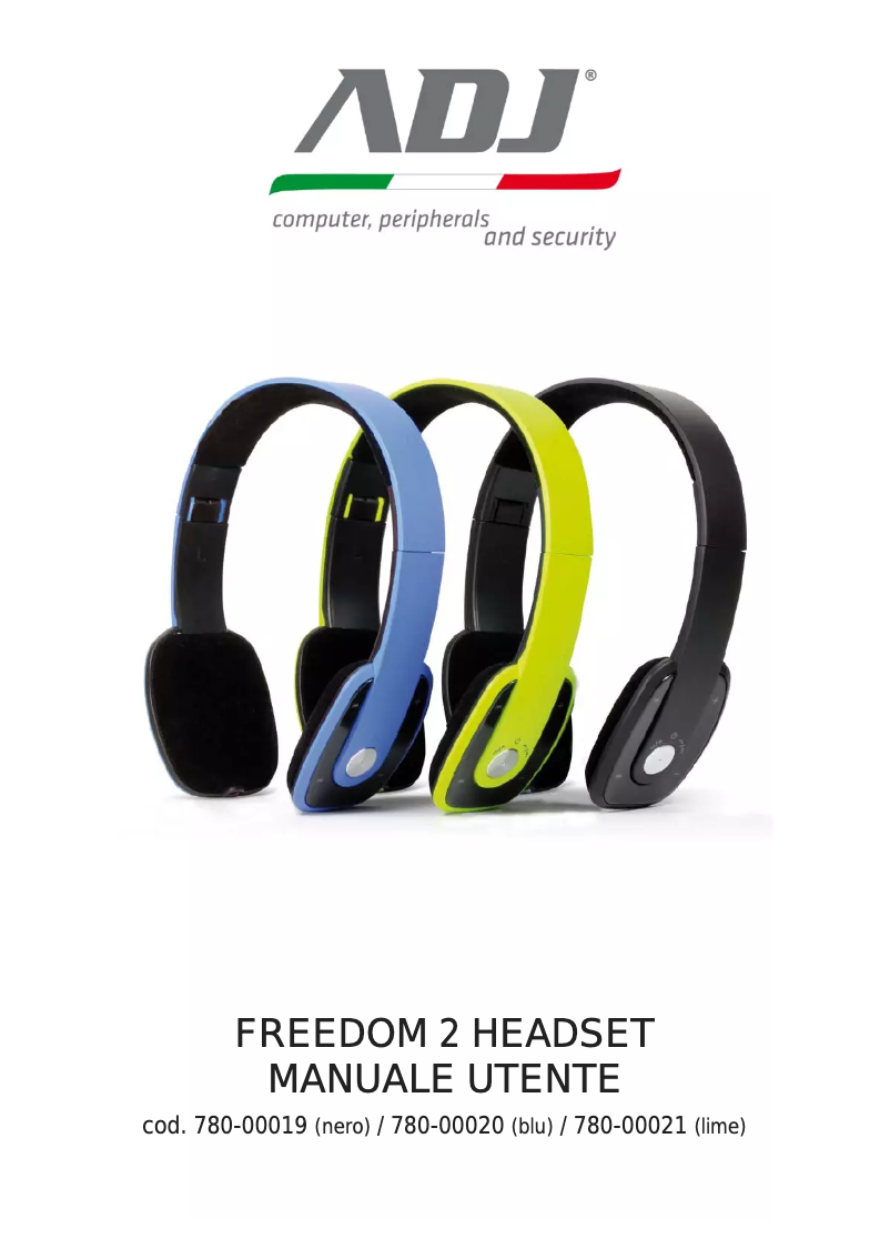 Page n°1 - Manuel utilisateur Adj CF002 Freedom 2