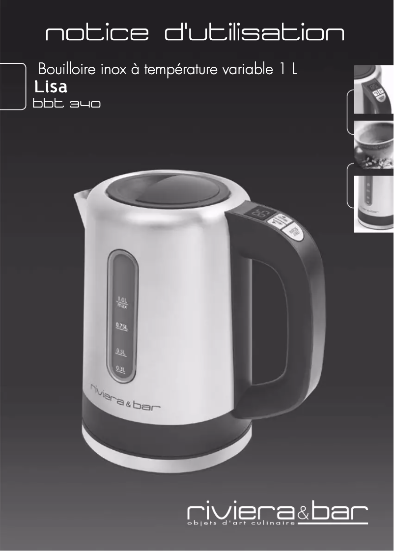 Page 1 de la notice Manuel utilisateur Riviera & Bar Lisa BB T340