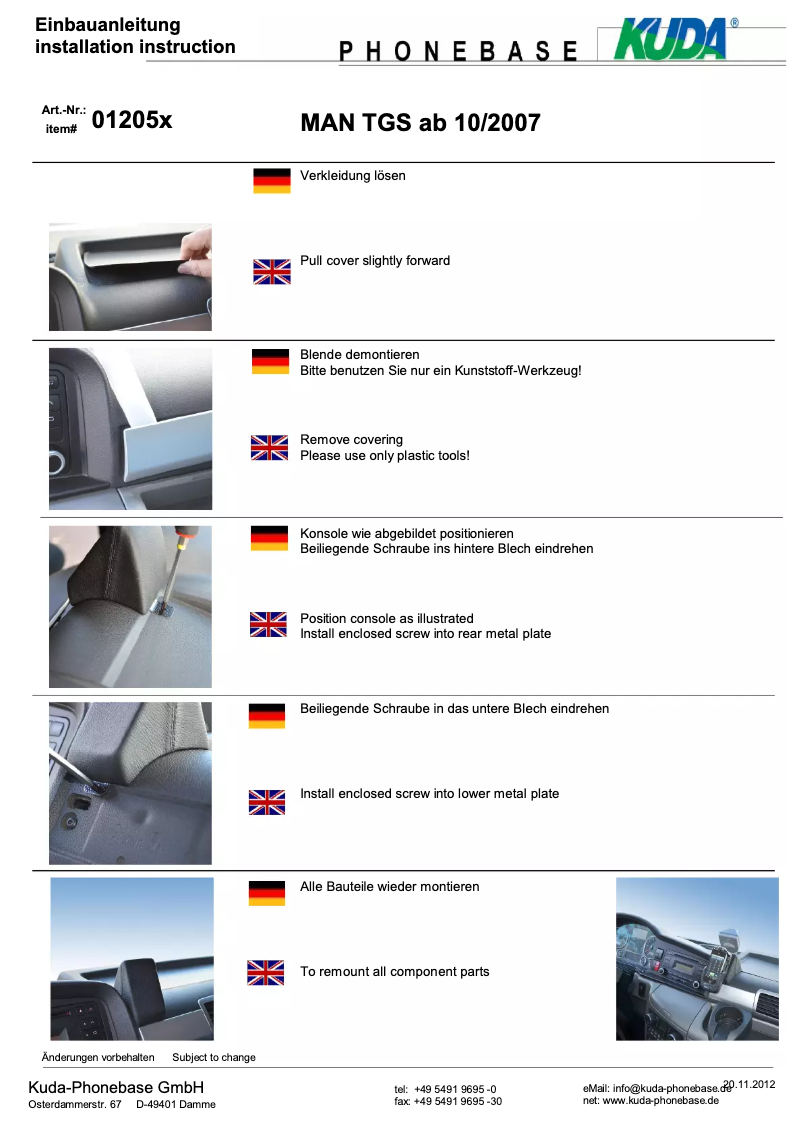 Image de la première page du manuel de l'appareil 012055