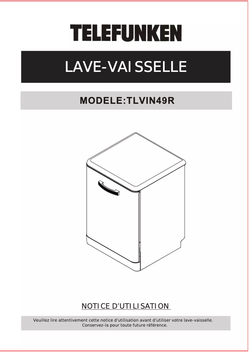 Page 1 de la notice Manuel utilisateur Telefunken TLVIN49R