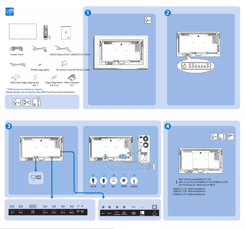 Page 1 de la notice Guide de démarrage rapide Philips 50BDL3117P
