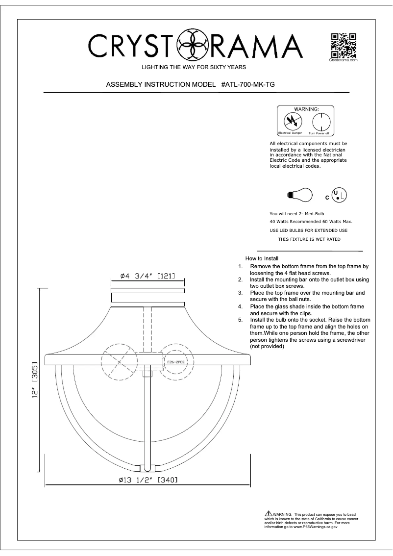 Page n°1 - Manuel utilisateur Crystorama Atlas ATL-700-MK-TG