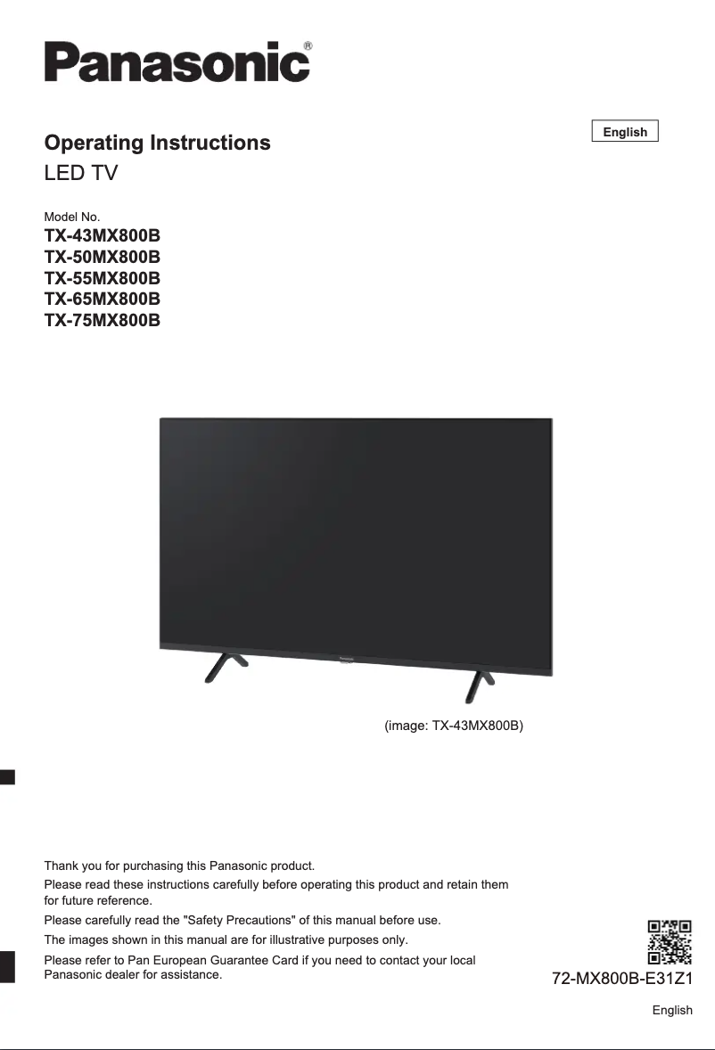 Página 1 del manual Manual de usuario Panasonic TX-75MX800B