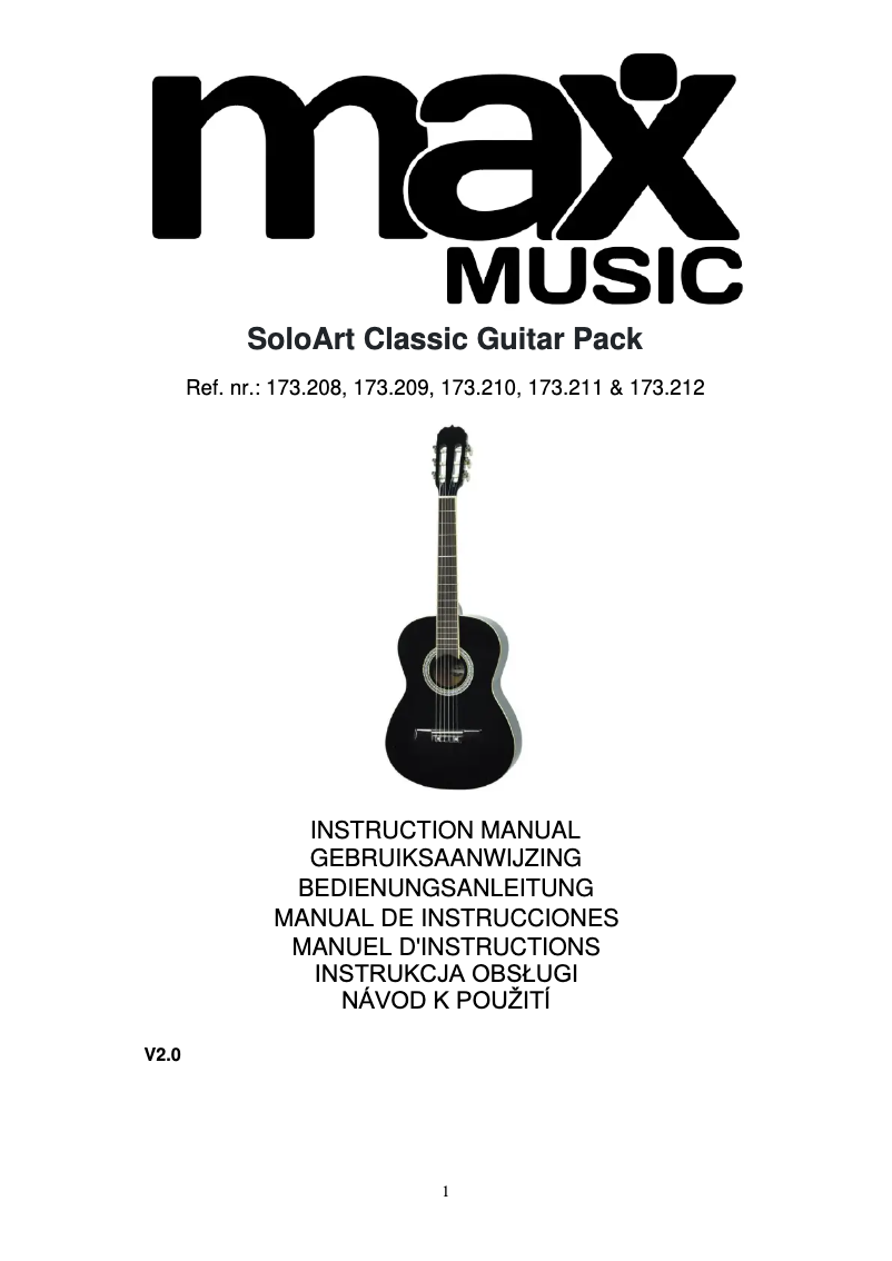 Page 1 de la notice Manuel utilisateur MAX SoloArt Classic