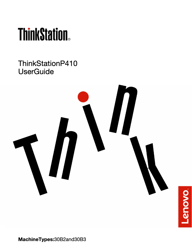 Page n°1 - Manuel utilisateur Lenovo ThinkStation P410