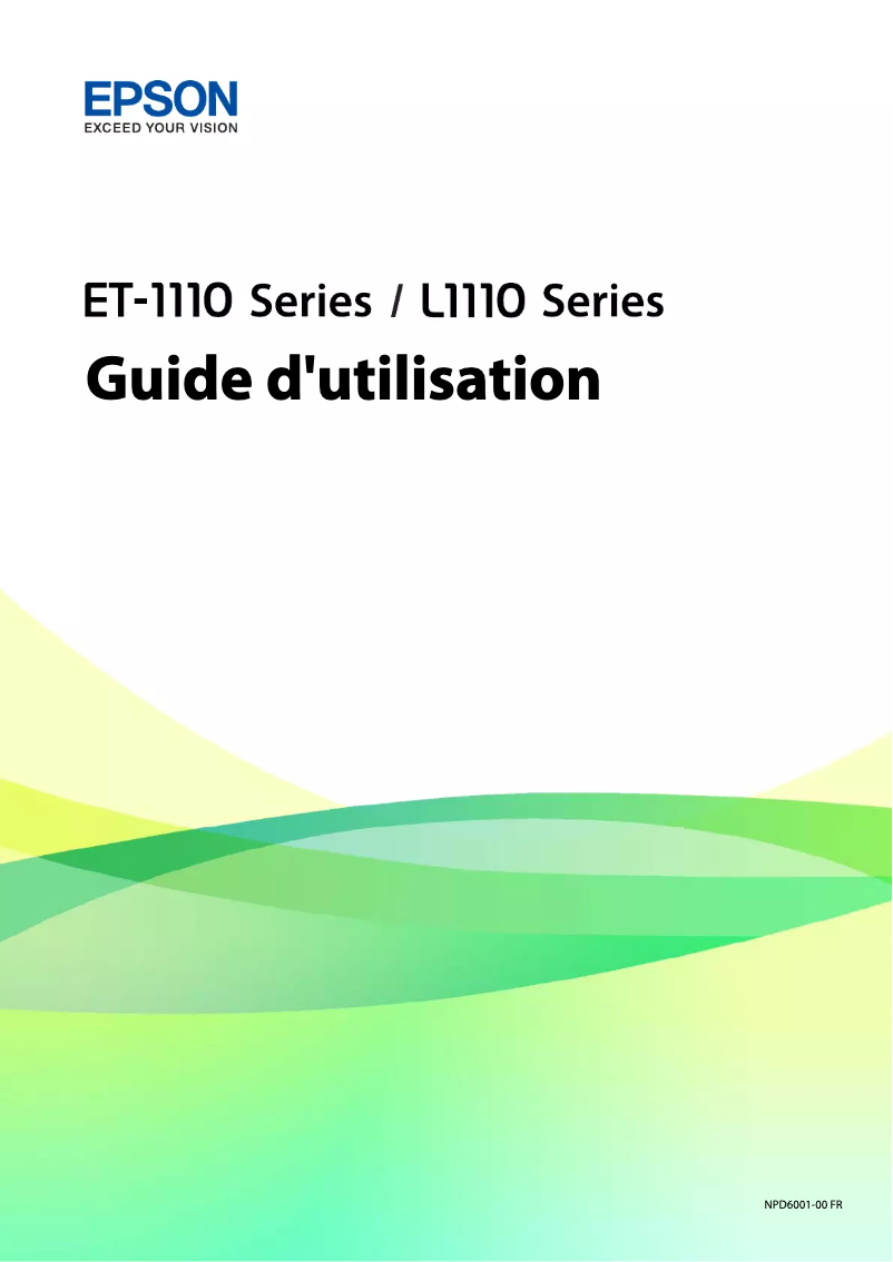 Image de la première page du manuel de l'appareil EcoTank L1110