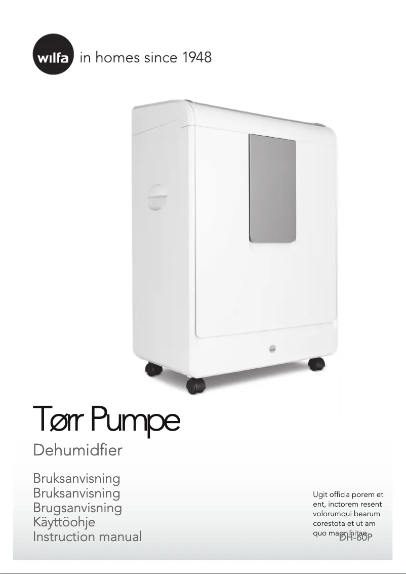 Page 1 de la notice Manuel utilisateur Wilfa Tørr DH-60P