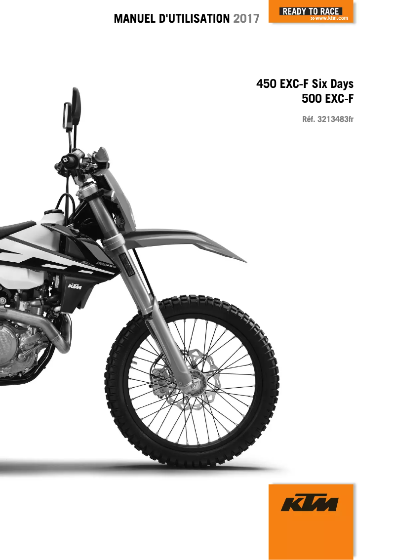 Page n°1 - Manuel utilisateur KTM 450 EXC-F Six Days (2017)