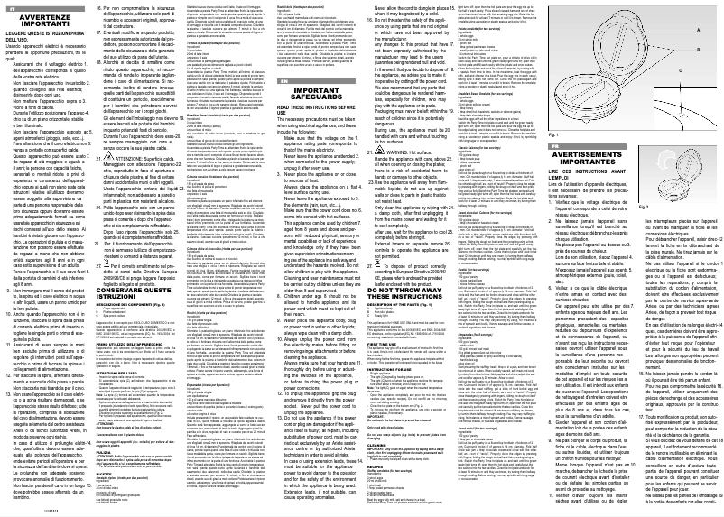 Página 1 del manual Manual de usuario Ariete Omelette Maker Party Time 0182