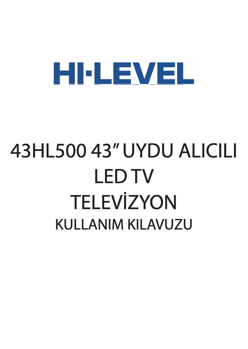 Page n°1 - Manuel utilisateur Hi-level 43HL500
