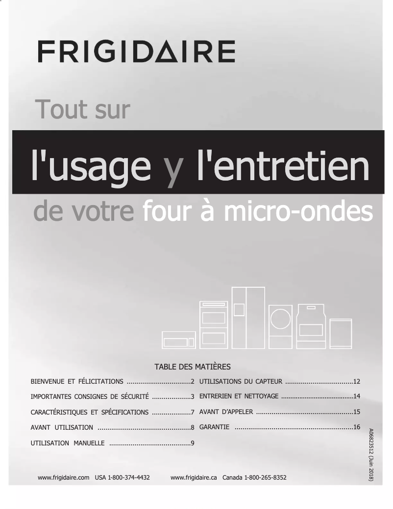 Page n°1 - Manuel utilisateur Frigidaire FGMO226NUD