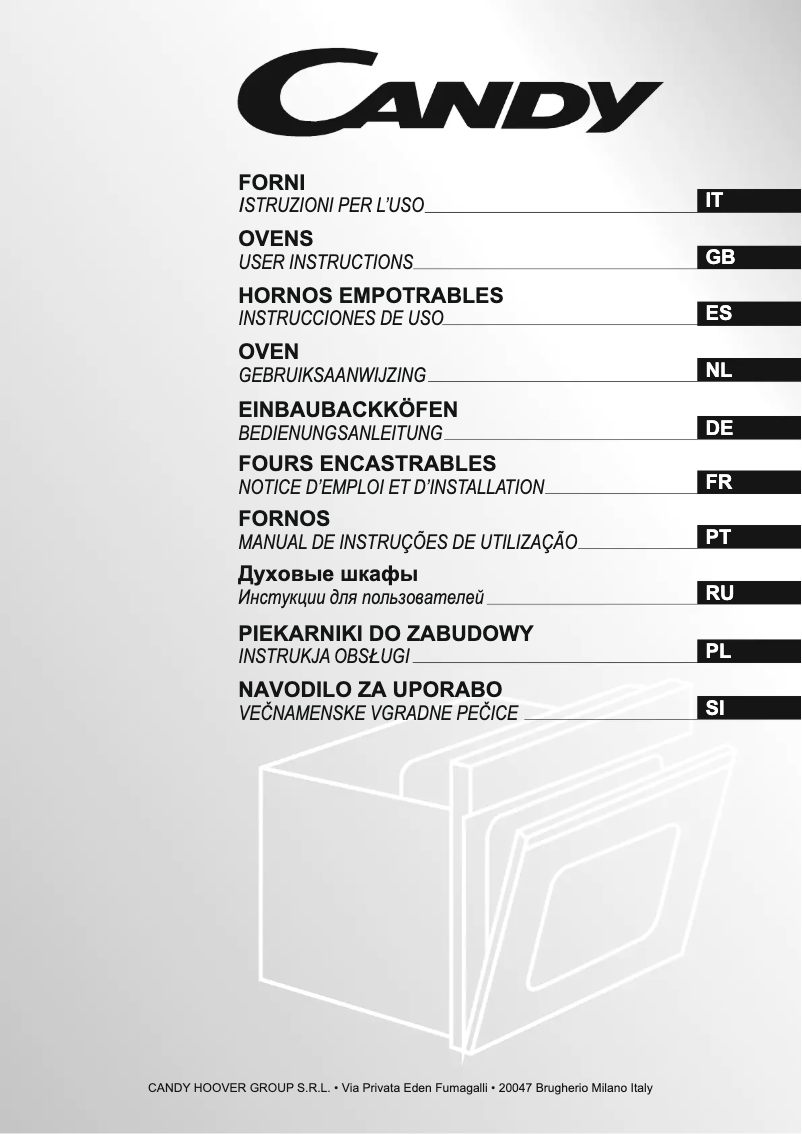 Page 1 de la notice Manuel utilisateur Candy FPE602/6X RC