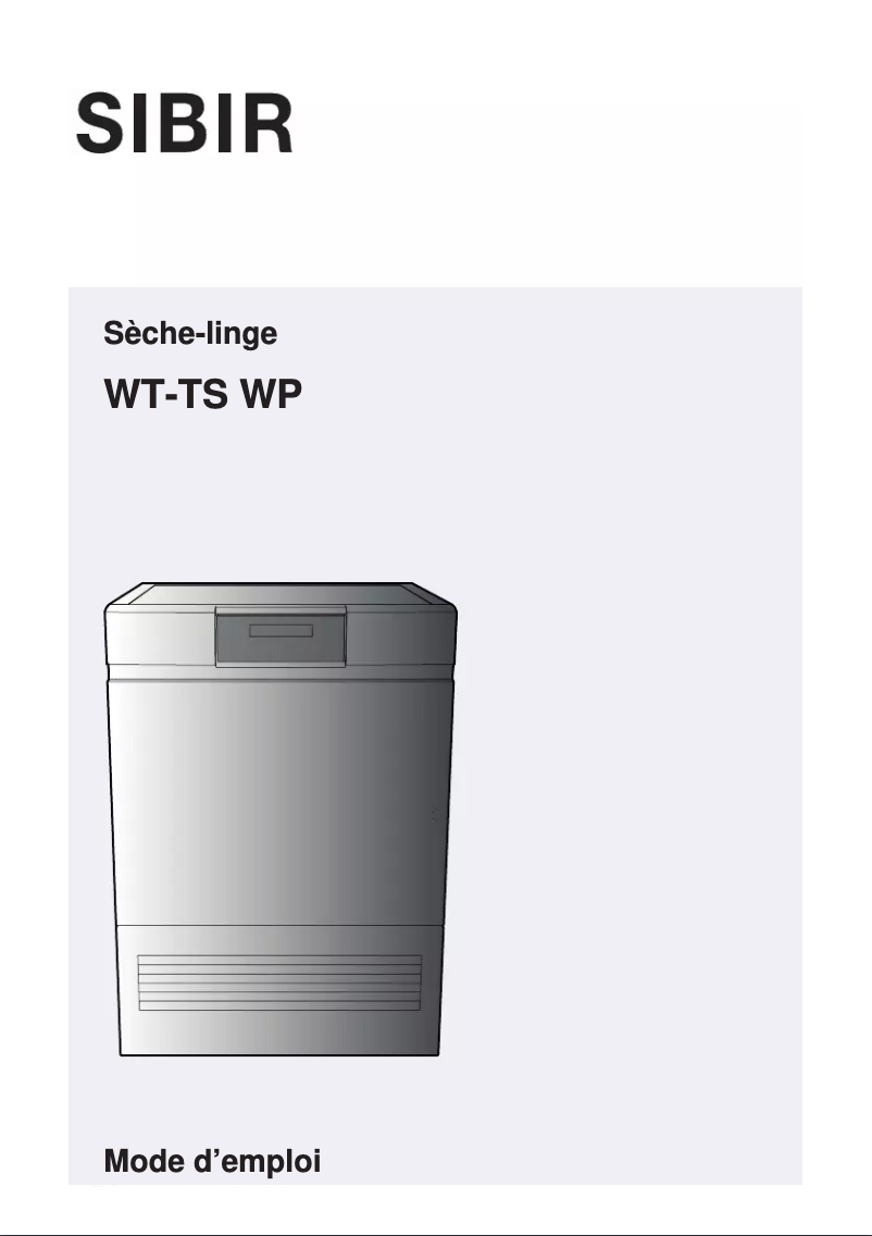 Image de la première page du manuel de l'appareil WT-TS WP 12002