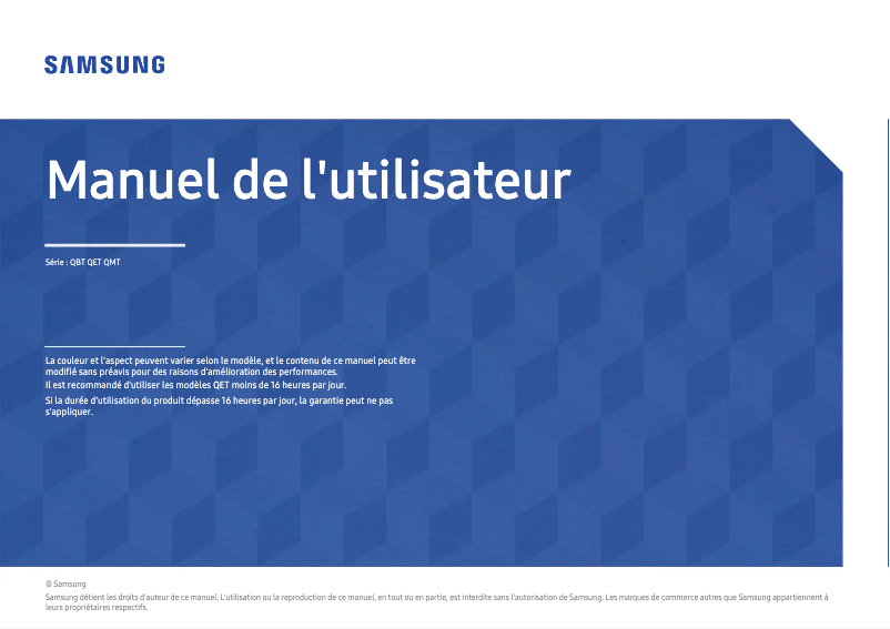 Page n°1 - Manuel utilisateur Samsung QE43T