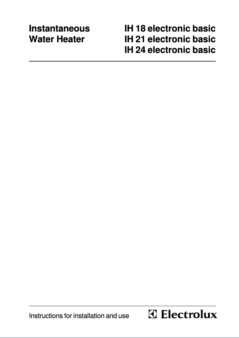 Página 1 del manual Manual de usuario Electrolux IH 24 Electronic Basic