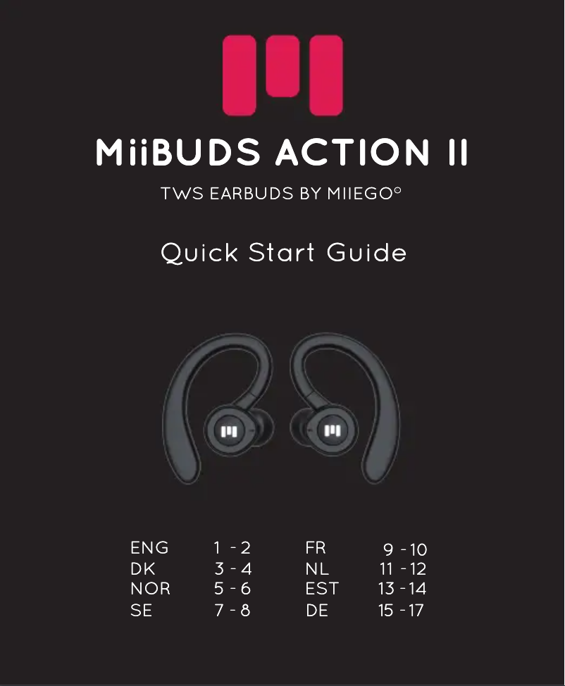 Page n°1 - Manuel utilisateur Miiego MiiBUDS ACTION