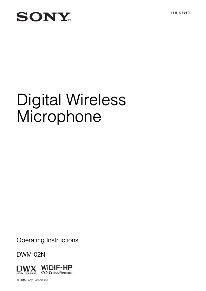 Image de la première page du manuel de l'appareil DWN-02N