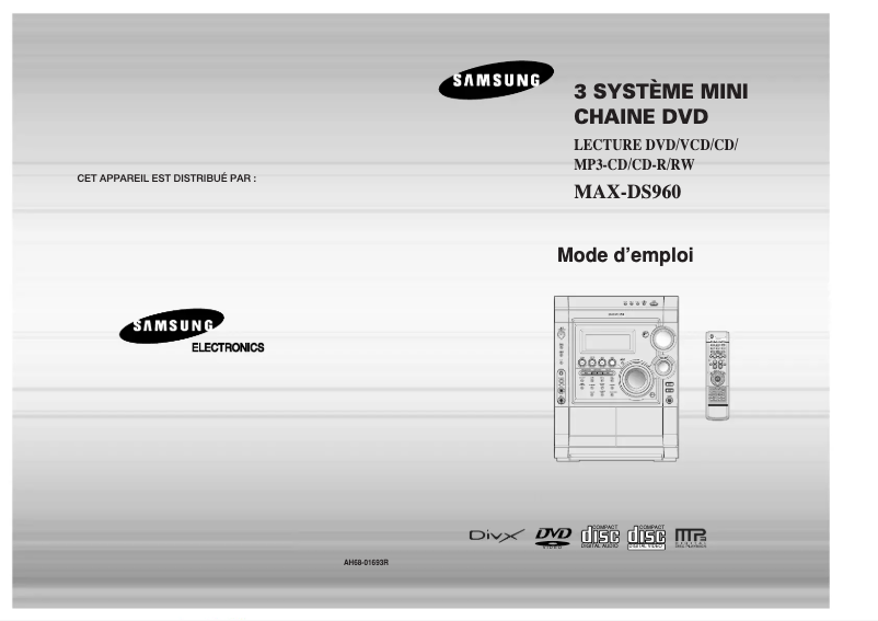 Page 1 de la notice Manuel utilisateur Samsung MAXDS960