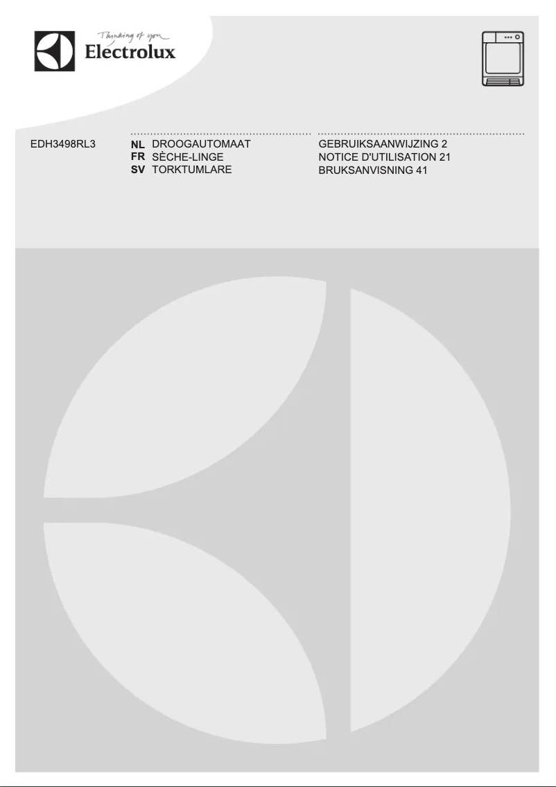 Page n°1 - Manuel utilisateur Electrolux EDH3498RL3