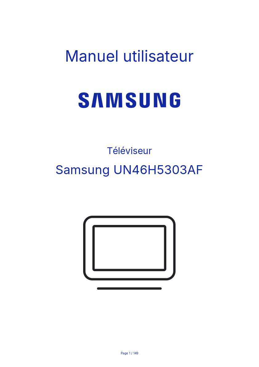 Page n°1 - Manuel utilisateur Samsung UN46H5303AF