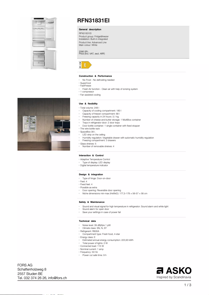 Image de la première page du manuel de l'appareil RFN31831EI