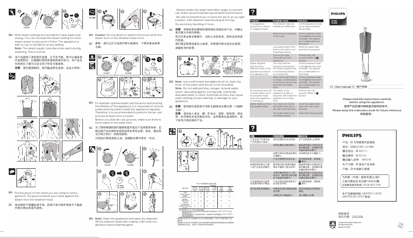 Page n°1 - Brochure Philips Easy Touch GC487