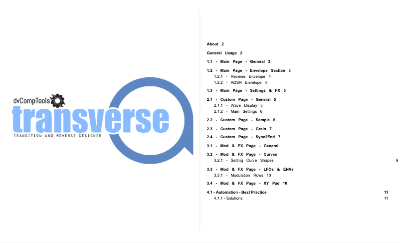 Page n°1 - Manuel utilisateur Steinberg Transverse