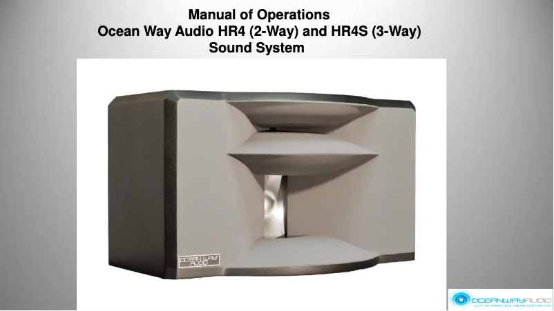 Page n°1 - Manuel utilisateur Ocean Way Audio HR4