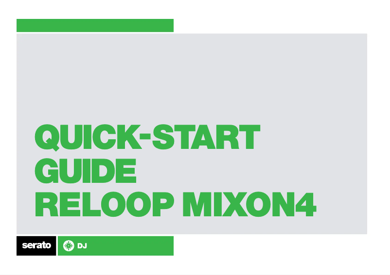Page n°1 - Guide de démarrage rapide Reloop Mixon 4