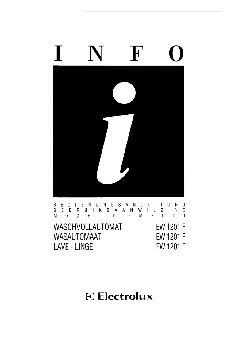 Page n°1 - Manuel utilisateur Electrolux EW1201F