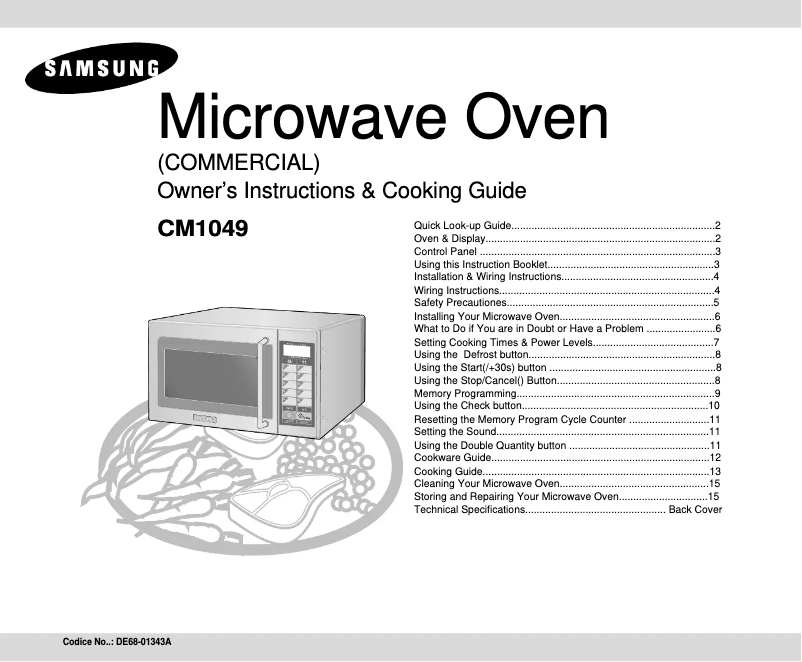 Page n°1 - Manuel utilisateur Samsung CM1049