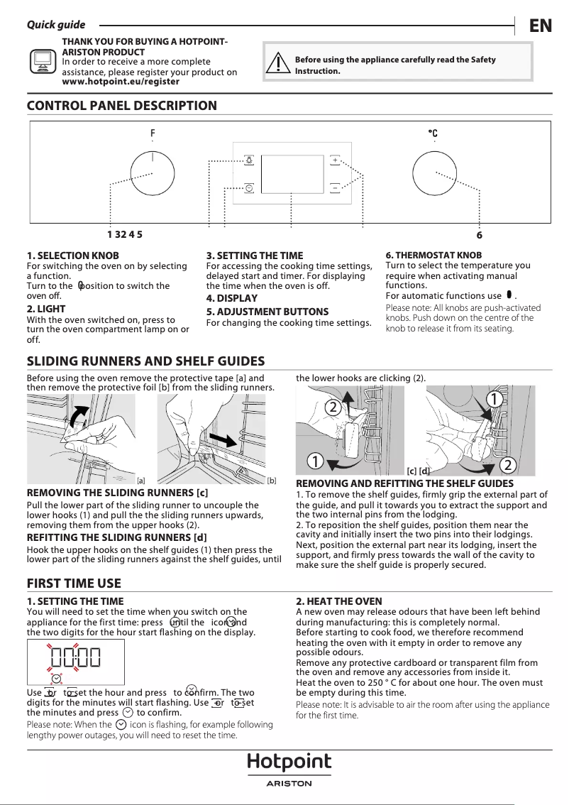 Page n°1 - Manuel utilisateur Hotpoint FA2 841 JH BL HA