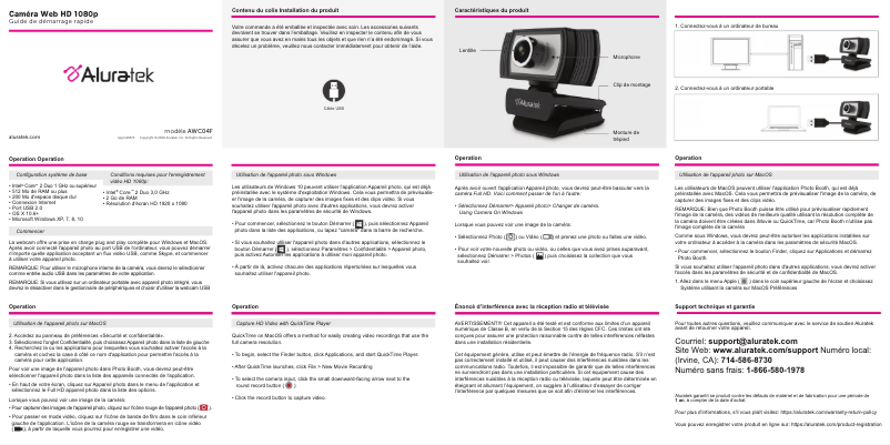 Page n°1 - Guide de démarrage rapide Aluratek AWC04F