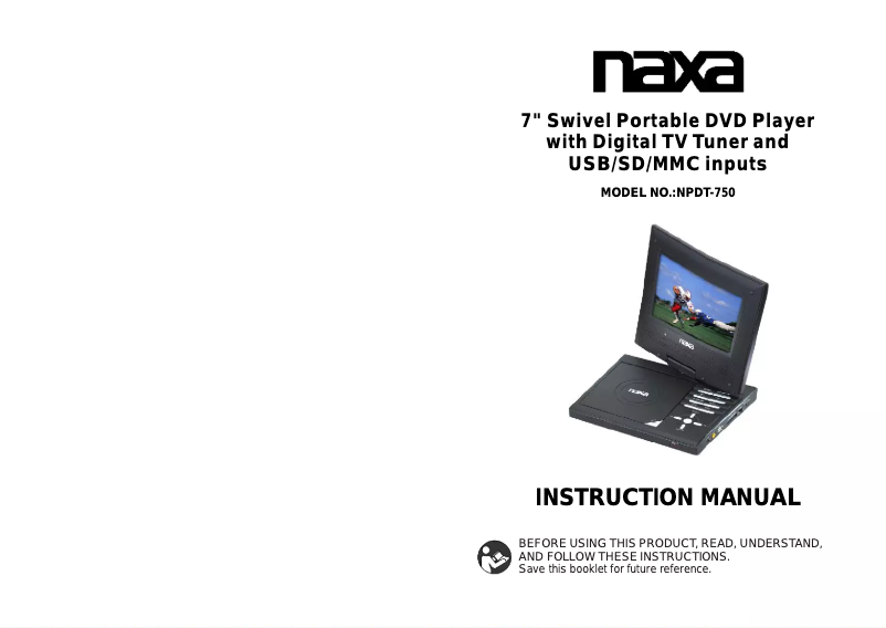 Page 1 de la notice Manuel utilisateur Naxa NPDT-750