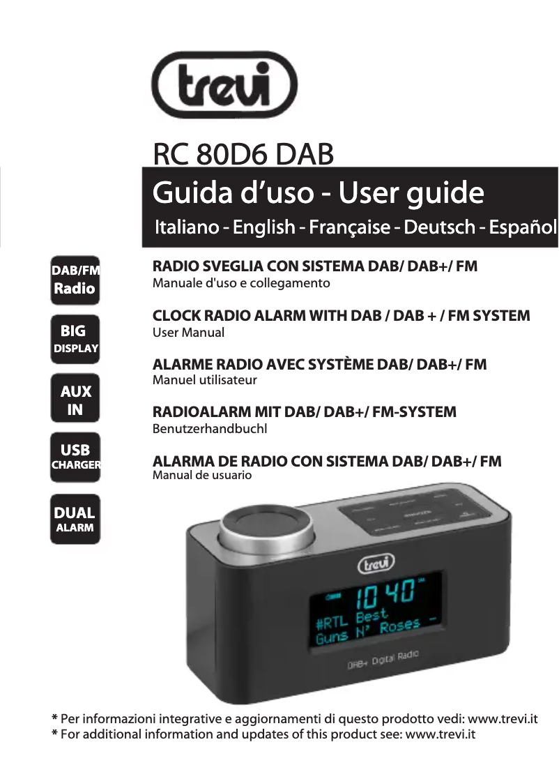 Página 1 del manual Manual de usuario Trevi RC 80D6 DAB