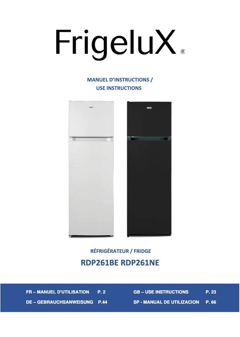 Image de la première page du manuel de l'appareil RDP261BE