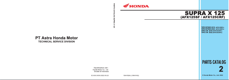 Page 1 de la notice Manuel utilisateur Honda Supra X (2022)
