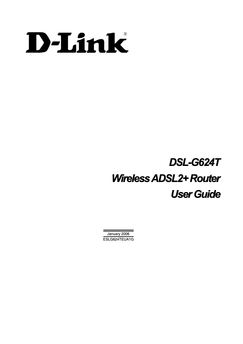 Image de la première page du manuel de l'appareil DSL-G624T