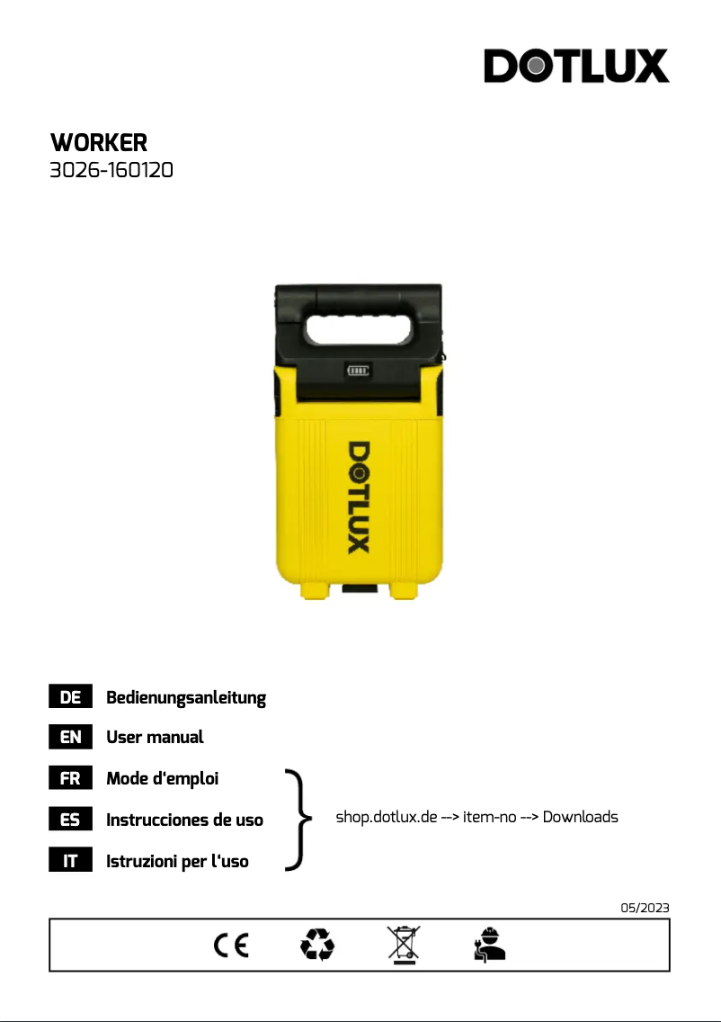 Page n°1 - Manuel utilisateur DOTLUX WORKER