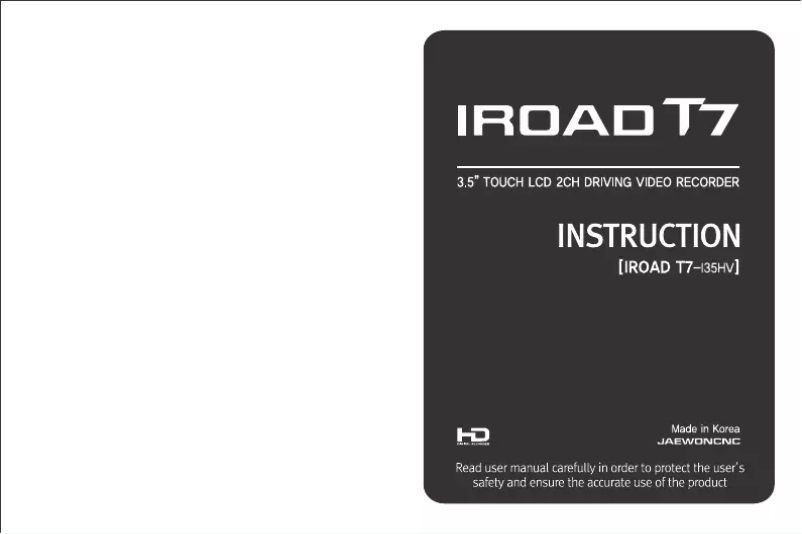 Page 1 of the manual User Manual iRoad T7