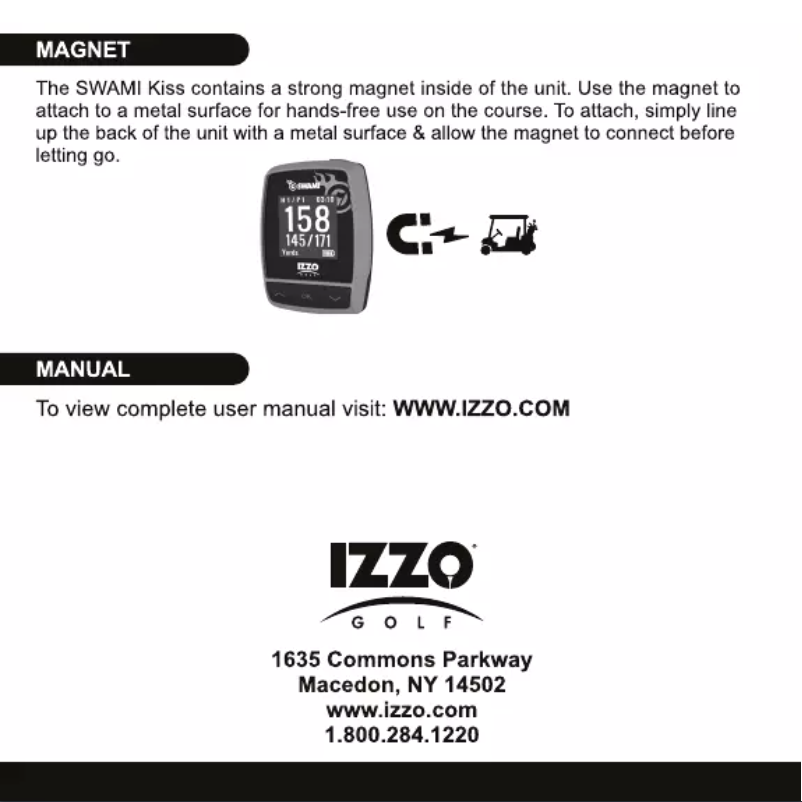 Page n°1 - Manuel utilisateur Izzo Golf Swami Kiss