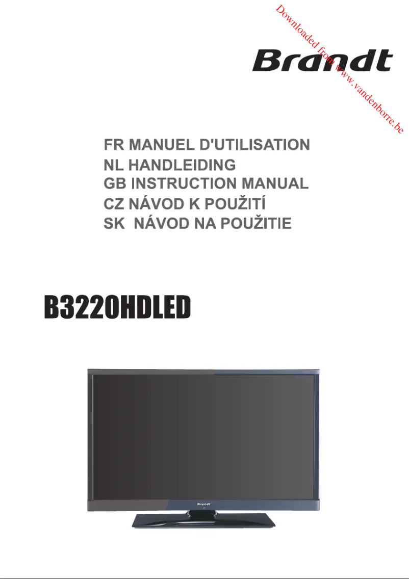 Page 1 de la notice Manuel utilisateur Brandt B3220HD