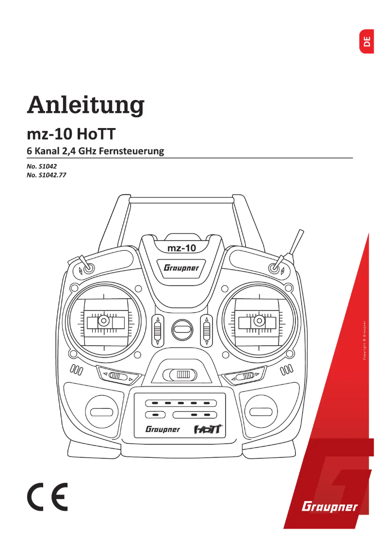 Page 1 de la notice Manuel utilisateur Graupner MZ-10 HOTT