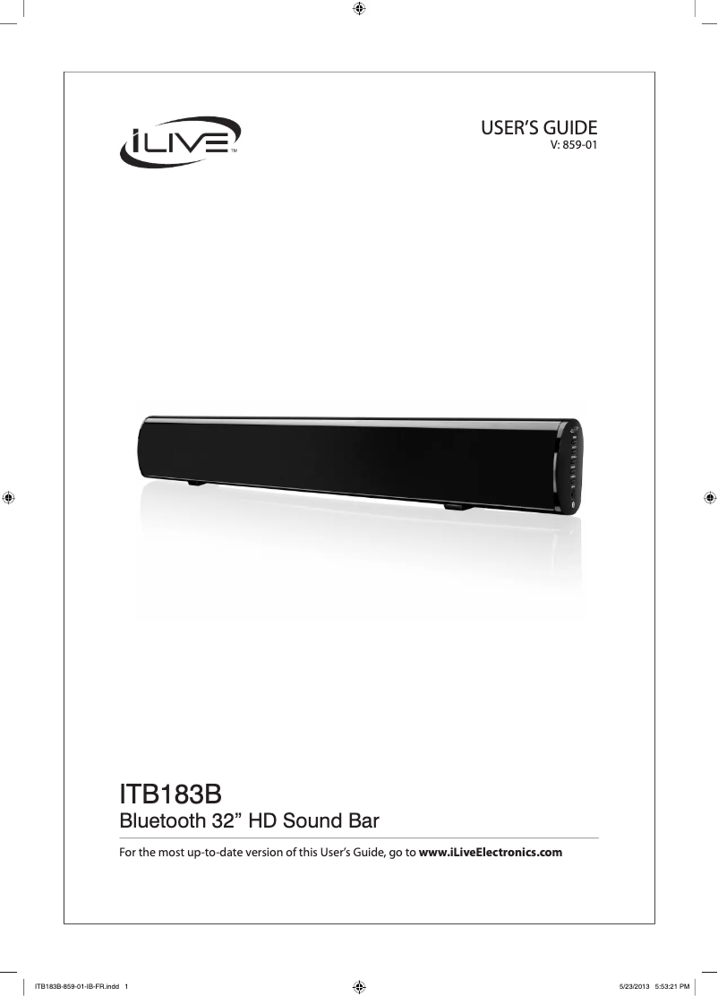 Page 1 de la notice Manuel utilisateur iLive ITB183B