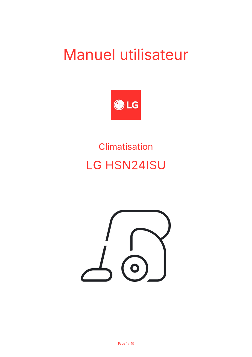 Page n°1 - Manuel utilisateur LG HSN24ISU