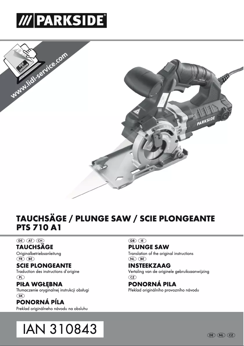 Page n°1 - Manuel utilisateur Parkside PTS 710 A1