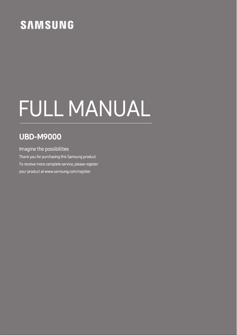 Page n°1 - Manuel utilisateur Samsung UBD-M9000