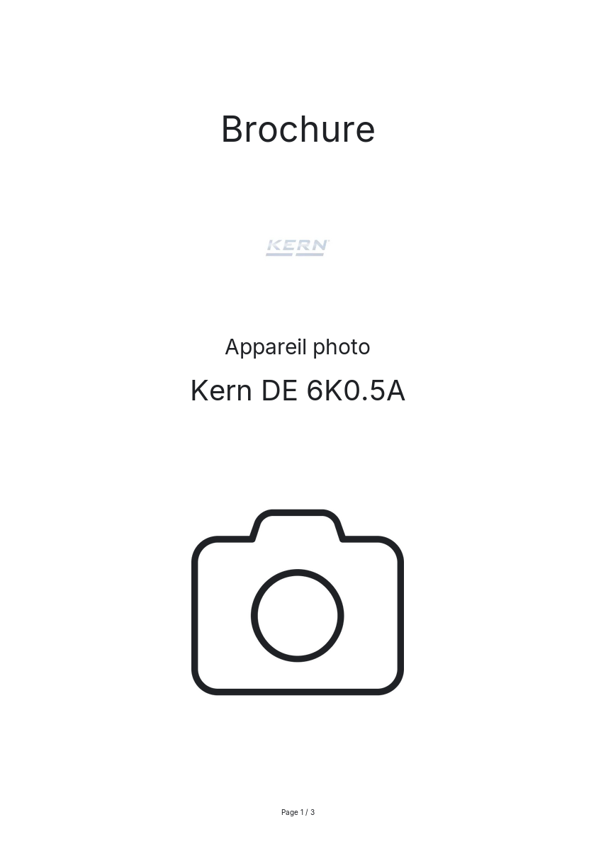 Image de la première page du manuel de l'appareil DE 6K0.5A