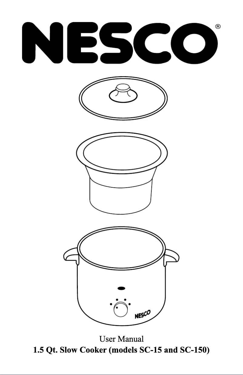 Página 1 del manual Manual de usuario Nesco SC-150R